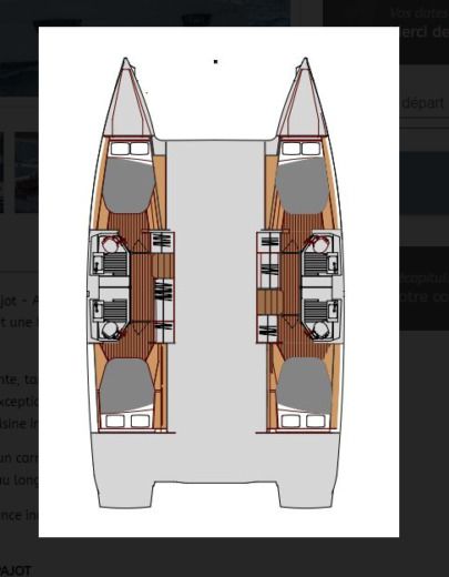 Catamaran FOUNTAINE PAJOT ASTREA 42 Plattegrond van de boot