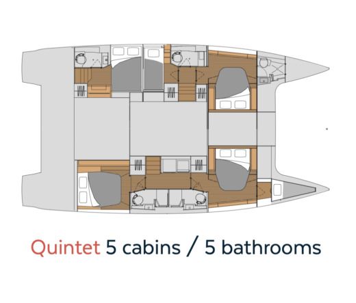Catamaran  TANNA 47 Boot Grundriss