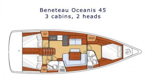 Sailboat Beneteau Oceanis 45 Plan du bateau