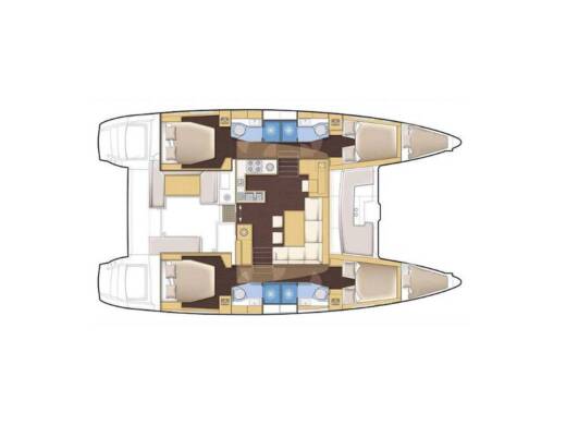 Catamaran  Lagoon 450 Fly Boat layout