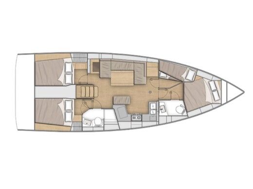 Sailboat Beneteau Oceanis 40.1 Plattegrond van de boot
