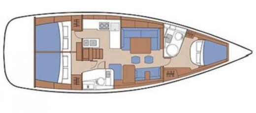 Sailboat Beneteau Oceanis 46 Plattegrond van de boot