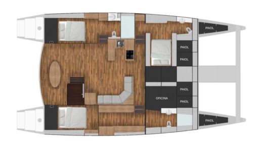 Catamaran Kalmar Waller 1480 Plan du bateau