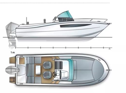 Motorboat 2024 Atlantic Marine Sun Cruiser 730 Plano del barco