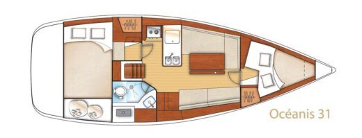 Sailboat Beneteau Oceanis 31 Plano del barco