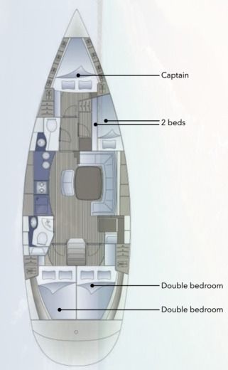 Sailboat Bavaria Bavaria 44 Planimetria della barca