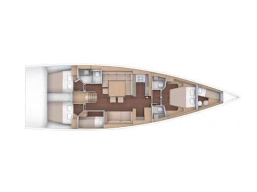 Sailboat Dufour Dufour 56 Exclusive Plano del barco