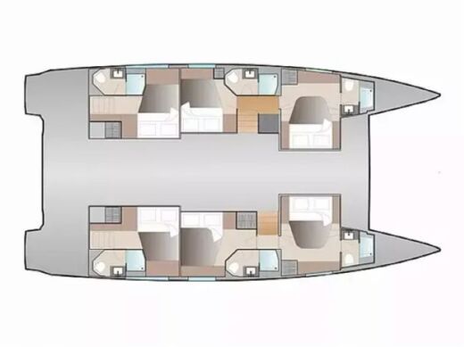 Catamaran Fountane Pajot 51 Boat layout