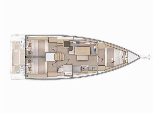 Sailboat  Oceanis 37.1 Boot Grundriss