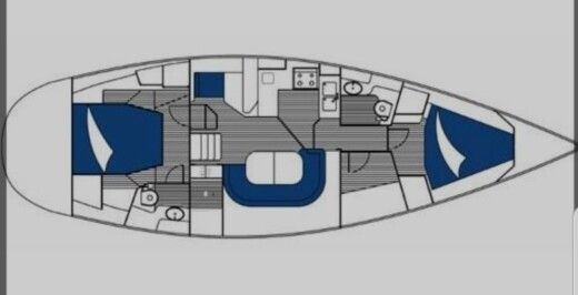 Sailboat Wauquiez Pilot Saloon 43 Planta da embarcação