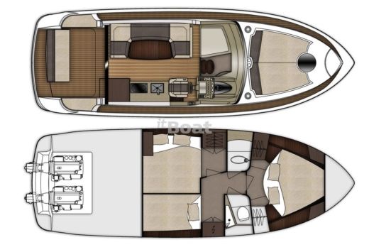 Motorboat Galeon 350 Htc Plattegrond van de boot