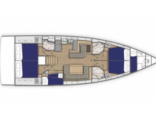 Sailboat Sunsail 51.1 Plattegrond van de boot