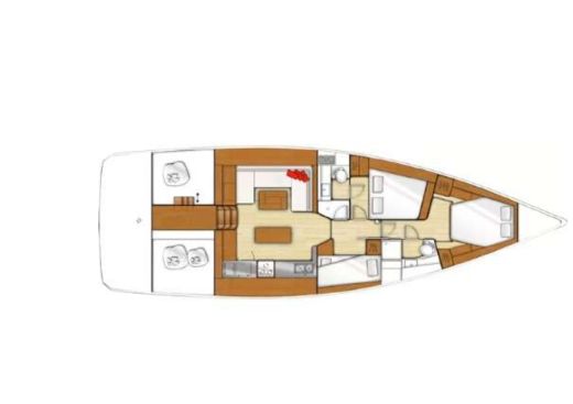 Sailboat Beneteau Sense 50 Plano del barco