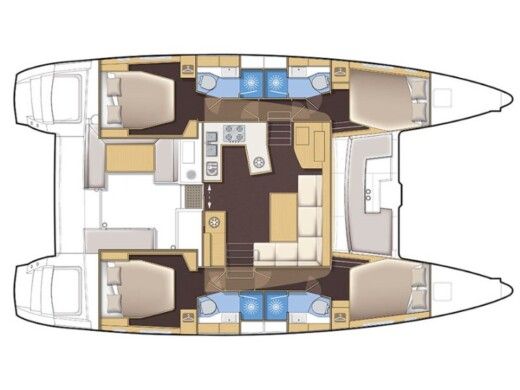 Catamaran Lagoon 450  Flybridge Boat design plan