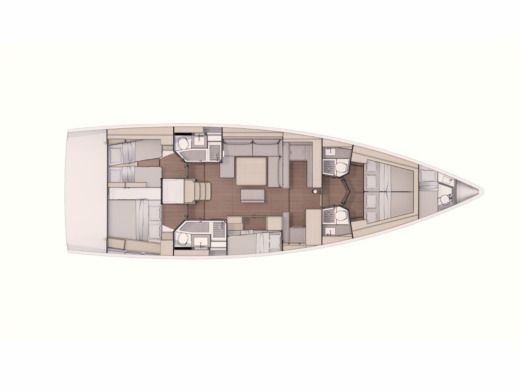 Sailboat  Dufour 530 Grand Large Atua Plan du bateau