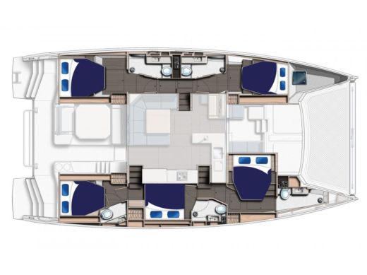 Catamaran  Moorings 5000 Plan du bateau