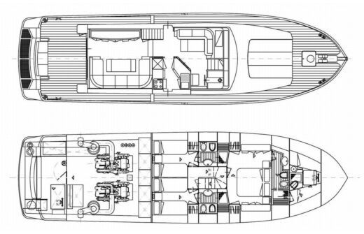 Motor Yacht San Lorenzo 62 Plattegrond van de boot