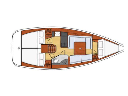 Sailboat Beneteau Oceanis 34 Plattegrond van de boot