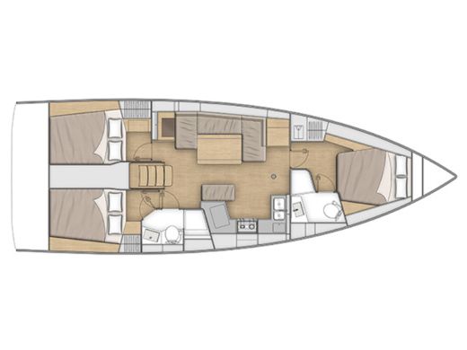 Sailboat Beneteau Oceanis 40.1 Plano del barco