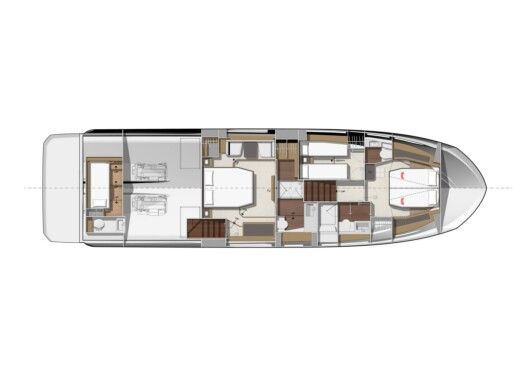 Motor Yacht Jeanneau Prestige 590 Fly Boot Grundriss