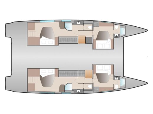 Catamaran  Aura 51 Boat layout