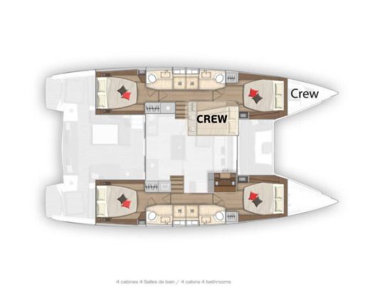 Catamaran Lagoon 50F All inclusive, half board Planta da embarcação