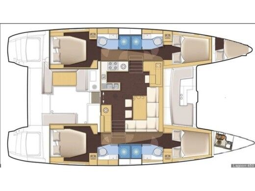 Catamaran  Lagoon 450F boat plan