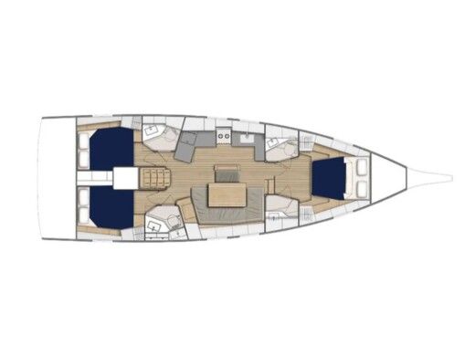 Sailboat  Moorings 46.3 Boot Grundriss