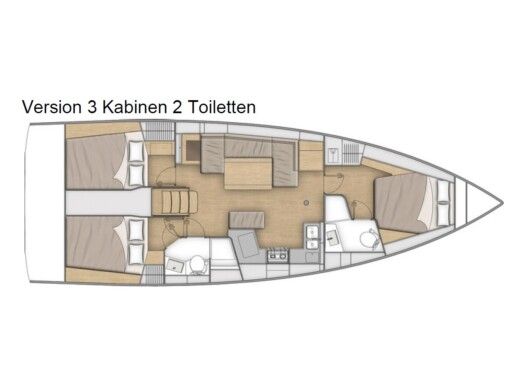 Sailboat  Oceanis 40.1 Plattegrond van de boot