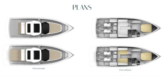 Motorboat Pardo Pardo 43 Plattegrond van de boot