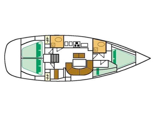 Sailboat BENETEAU OCEANIS 411 Plano del barco