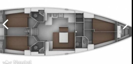 Sailboat Bavaria 45 Cruiser Plattegrond van de boot