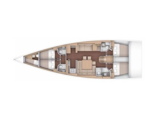 Sailboat  Dufour 56 Exclusive[G] Planimetria della barca