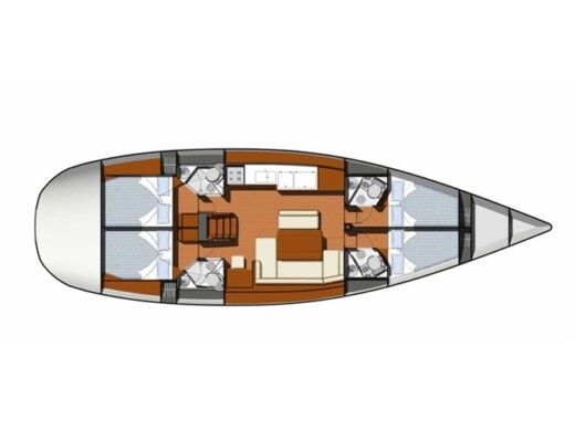 Sailboat Jeanneau Sun Odyssey 49i Plattegrond van de boot