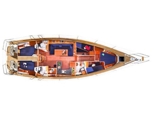 Sailboat  Oceanis 40.1 (3 cab) Plattegrond van de boot