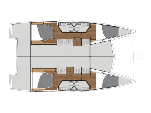 Catamaran FOUNTAINE PAJOT LUCIA 40 Plattegrond van de boot