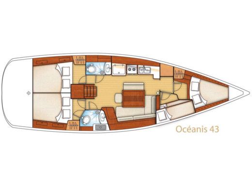 Sailboat BENETEAU OCEANIS 43 Plan du bateau