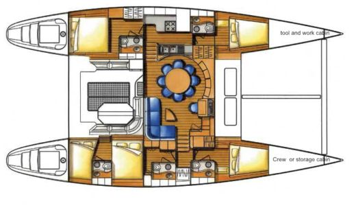 Catamaran Lagoon Lagoon 570 Boot Grundriss