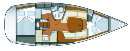 Sailboat Jeanneau Sun Odyssey 32i Planimetria della barca