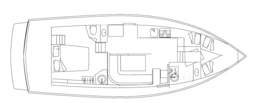 Motor Yacht Halvorsen Grand Banks Island Gypsy 42 Plan du bateau