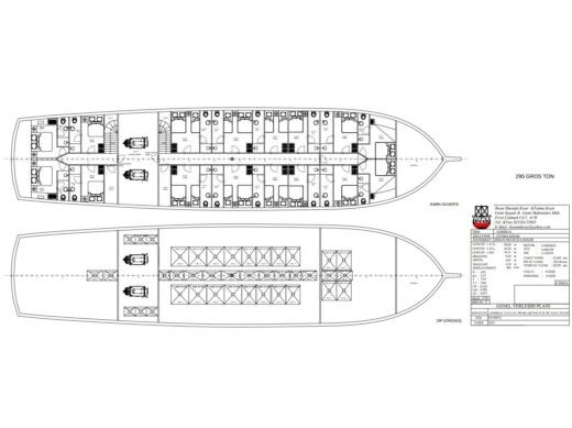 Gulet  Gulet Plattegrond van de boot