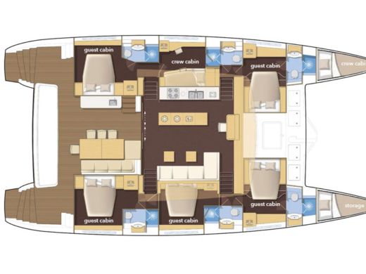 Catamaran Lagoon Lagoon 620 Boot Grundriss
