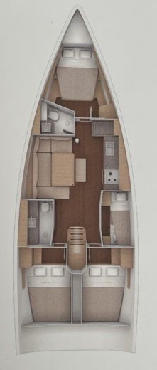 Sailboat Dufour Dufour 430 Grand Large Planimetria della barca