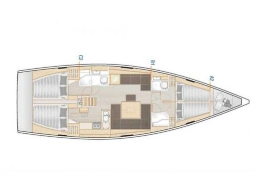 Sailboat Hanse Hanse 458 Boat layout