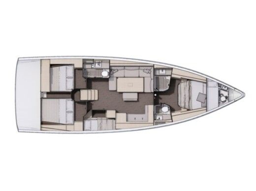 Sailboat  Dufour 470 Grand Large Plattegrond van de boot