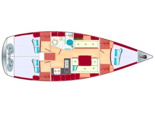 Sailboat  Hanse 370 Plattegrond van de boot