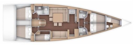 Sailboat Dufour Dufour 56 Exclusive Plan du bateau
