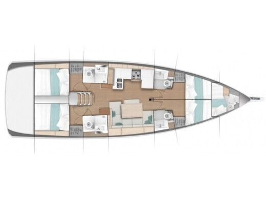Sailboat Jeanneau Sun Odyssey 490 Plano del barco