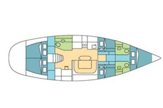 Sailboat Poncin Harmony 52 Planimetria della barca