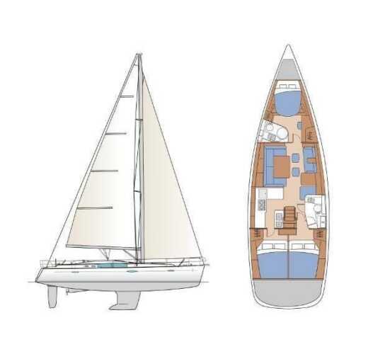 Sailboat Beneteau Oceanis 46 Boot Grundriss